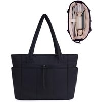 Ladies Lightweight Portable Tote Bag Quilted Travel Bag Casual Shoulder Bag in Black Khaki Colors small tote bags for women