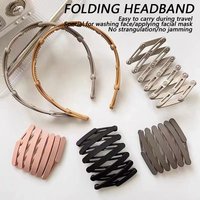 Simplicity Foldable Hairband for Women Portable Folding Hair Band Solid Plastic Hairband Travel Portable Face Wash Headband