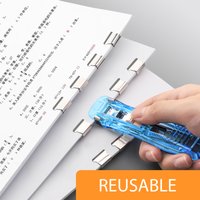 Reusable Traceless Hand Clamp Push Stapler for Office School Binding Tools Paper Book File Student Binder Accessories