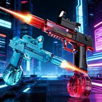 Electric Water Gun with LED Light Spray Flame Effect High Capacity Water Pistol for Summer Outdoor Beach Pool Party for Kids