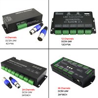 DMX 512 Decoder 4/12/24/36CH , DC5V~DC24V,2A 3A 4A 5A Led Controller dmx decoder Dimmer Driver for RGB RGBW Led Strip Lights