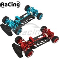 Metal Alloy & Carbon Fiber Frame Chassis with Shock Absorbers Wheels Belt Drive For Tamiya TT02 TT-02 1/10 RC Car Upgraded Parts