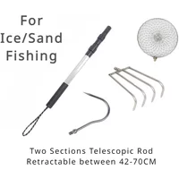 Telescopic Rod Retractable Harrow Spade Hook Ice Scoop Stainless Steel Beach Shell Rake Sand Fishing Tackle Strainer Tools Fish