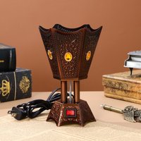 Exquisite Arabic Style Tower Incense Burner Classical Metal Electric Incense Burner For Home Hotel Ornament Decoration US Plug