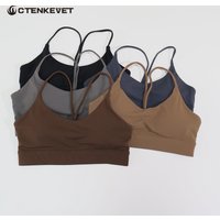 Ctenkevet Women's Cross-Back Yoga Sports Bra Quick-Dry Fitness Running Top Tight-Fitting Underwear for Active Women