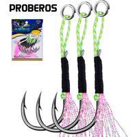 PROBEROS 30pcs 11# 13# 15# 17# 18# High Carbon Fishing Hooks Saltwater Jig Hooks Pesca Carp Bass Fishing Accessories Wholesale