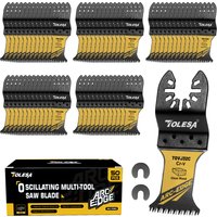 TOLESA 3/50Pcs Arc Edge Oscillating Saw Blades Set Japanese Tooth Oscillating Multitool Blades for Wood Plastic Clean Cut