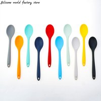 Silicone world Silicone Spoon Mixing Soup Spoons Kitchen Mixing Ladle Cooking Utensils Kitchenware Tool for Stirring and Serving