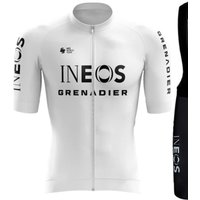 AliExpress NONE Summer Pro Team INEOS GRENADIERS White Cycling Clothing Cycling Jersey Set Men Road Bike Shirt Suit Bicycle Bib Shorts