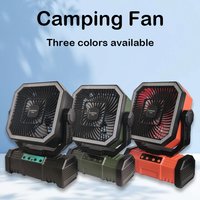 20000 mAh Large Capacity Battery LED Light Camping Fan Removable Wireless Air Circulator Outdoor Fan With Hook
