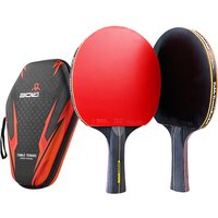 6 Star Table Tennis Racket 2PCS Professional Ping Pong Racket Set Pimples-in Rubber Hight Quality Blade Bat Paddle with Bag