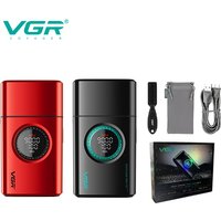 VGR high-end men's shaver alloy reciprocating three blade shaver LED intelligent digital display 9000 speed hair trimmer V-378