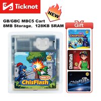 Rewritable ChisFlash GBC/GB MBC5 Cartridge 8MB Storage 128KB SRAM Cart For Gameboy/Gameboy Adavance Handheld Game Console