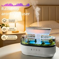 Raindrop Aroma Diffuser with White Noise Music & 7-Color Atmosphere Light, Ultrasonic Air Humidifier for Relaxation, Sleep & Hom