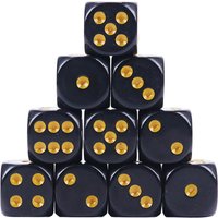 10pcs 16mm Solid Color Acrylic Dice Set with Rounded Corners - Dotted Board Game Dice for Casino, Mahjong, Bar, KTV, Party Games