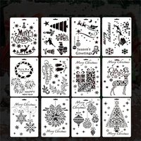 Christmas Themed DIY Painting Template Children's Hollow Hand Account Painting Template Handwritten Newspaper 17.6 × 26cm