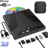 7 in 1 External Blu ray Drive with Storage Bag Sucker Type CD DVD Burner Writer Bluray Player for Laptop PC Windows 11 10 MAC OS