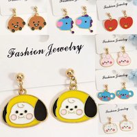 BT21 Cartoon Earrings - Cute Pattern Stud Earrings. For women to wear as a fan gift or as an idol accessory. Made by RJ COOKY.