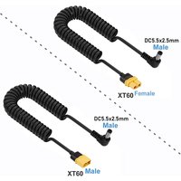 XT60 Female Male Bullet Connector To Male DC DC5525 Power Cable 5.5x2.5mm Adaptor For TS101 PINE64 Electronic Soldering Iron