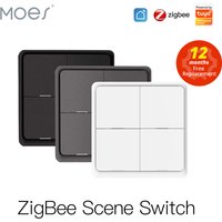 MOES 4-Gang Tuya ZigBee Wireless 12-Szenenschalter Druckknopf-Controller Batteriebetriebenes Automatisierungsszenario für Tuya-Geräte