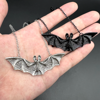 Vampire Bat Necklace Punk Gothic Beads Bat Pendant Chain Necklace For Women Animals Choker Collar Hip Hop Girls Jewelry Gift