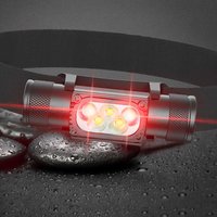 Dimming LED Mini Headlamp High Power White Red Headlight Use 18650 Rechargeable USB Type C Torch Camping Hunting Flashlight Lamp