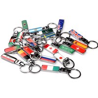 3D Epoxy Car Keychain Keyring Auto Key Chain With Spain Russia France Germany Japan Portugal National Flag Badge Emblem