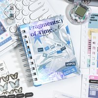 60sheets Korean Ins Time Fragments Series Coil Die Cutting Sticker Book DIY Scrapbook Collage Junk Journal Background Decoration