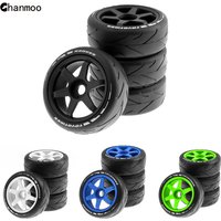 105*40mm 1:8 Scale Flat Off Road Tyre Wheel Rims and Tires Set 17mm Hex for 1/8 HPI HSP Buggy RC Car Toys Upgrade Parts