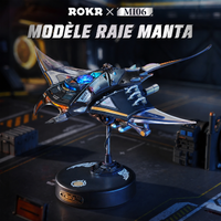 Robotime Manta Ray Kit de Puzzle Mécanique 3D, Modèle de Style Cyberpunk, Projet DIY Stimulant, Décoration de Bureau Unique, Cadeau pour Adultes et Kits
