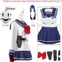 Anime High Rise Invasion Cosplay Costume Wigs Tenkuu Shinpan Yuri Honjo Wig Women Sailor Suit JK School Uniform