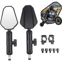 Uniwersalne lusterka motocyklowe z regulacją kąta, składane lusterka boczne na kierownicę, kompatybilne z motocyklami adventure, dirt bike, motocyklami szosowymi i ATV.