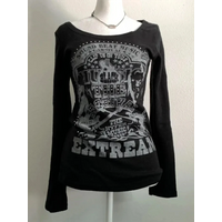 Jmprs Harajuku Gothic Black T Shirts Women Long Sleeve Vintage Y2K Tops Dark Academic Female Casual O Neck Slim American Tees