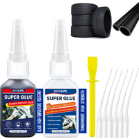 LOOLIFL, Super glue, rubber, tire adhesive, black has ductility, high temperature resistance, transparency and high strength
