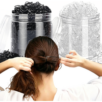 1000/1500Pcs Colorful,Black,Clear Disposable Rubber Bands Gum For Ponytail Hold Scrunchie Hair Bands Fashion Hair Accessories