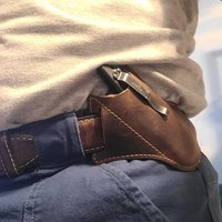 Genuine Leather Knife Sheath for Belt Pocket Folding Knife Holder Compact Draw Knifes Carrier EDC Tools Holster