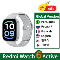 Version mondiale de la montre connectée Xiaomi Redmi Watch 6 Active, écran de 1,85 pouces, jusqu'à 18 jours d'autonomie, plus de 140 modes d'entraînement, appels Bluetooth.