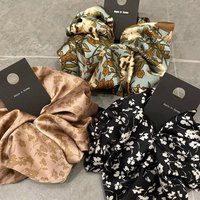 korea Retro Large Floral Hair Scrunchies For Women Elastic Hair Tie Girl Large Satin hair rubber bands Flower hiar rope Headwear