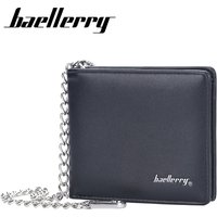 Baellerry Men's Pu Wallet with Detachable Chain, Multi - Card Slots & Double Bill Slot, Fits Driver's License/ID Card