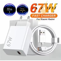67W 6A Max Ultra Fast Charger for Xiaomi 10 11 12 13 14 15 Redmi Note 11 12 13 14 POCO X4 X5 X6 Type-C USB Turbo Charging Cable