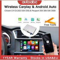 AUTOABC 2025 Wireless Carplay adapter Android Auto For Peugeot&Citroen SMEG 208 308 508 &C4 DS3 DS5 Support Reverse Camera Suppo