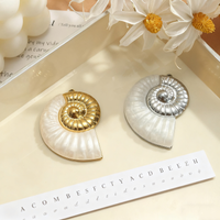 2Pcs Stainless Steel Big Nautilus Shell Jewelry Charms Pendant for DIY Women Necklace Earring Making Accessories
