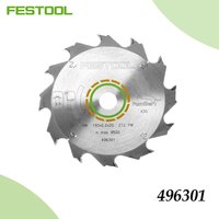 Genuine Festool 496301 Saw Blade, 160mm 12T, High Efficiency, for Plunge Saws, Cut Solid Wood, DIY & Professional Woodworking
