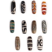 5Pcs Natural Stone Tibet Dzi Beads Multi-color Hole Onyx Bead for Tribal Jewelry Making Diy Necklace Bracelet Accessories