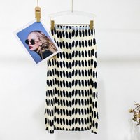 Miyake Pleated Skirt 2026 Summer New Print Elastic Waist Side Slit Versatile Gentle Lightweight Draped Straight Skirt for Women