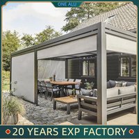 Customized size Aluminum Pergola Wind and rain protection louver roof can be flipped manually for garden gazebo canopy