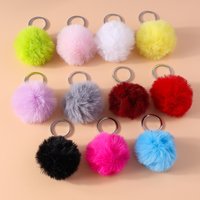 Fashion Candy Colors Plush Ball Keychain for Car Key Holder Women Girls Handbag Pendants Keyrings Accessories DIY Jewelry Gifts