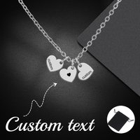 Customized Name Date 1-3 Heart Pendant Necklace Stainless Steel Personalized Carving Name Couple Heart Necklace Fashion Jewelry
