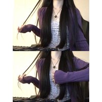 Spring 2026 Women's Beautiful Purple Short Open Cardigan Strap Two-Piece Set Korean Style Ultra Cute Small Top Quality Knitted