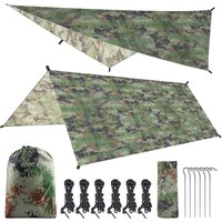 Hammock Rain Fly Tent Tarp 3*3M Waterproof Camping Tarp Shelter UV Protection Lightweight Ripstop Nylon Picnic Mat for Pat,Black